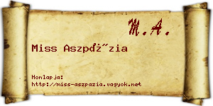 Miss Aszpázia névjegykártya